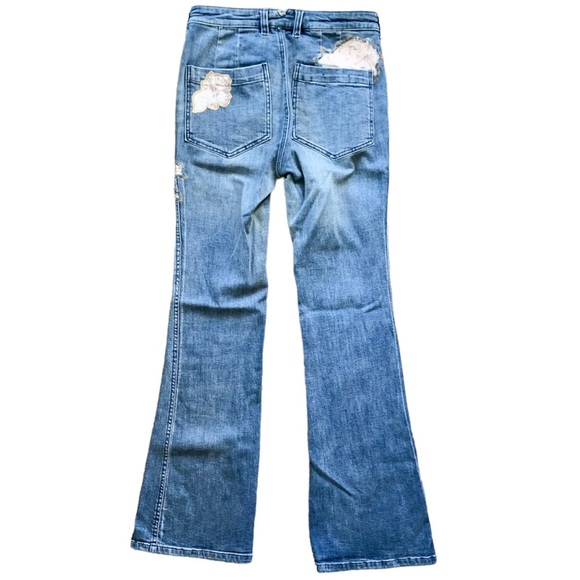 Pilcro and the Letterpress high rise bootcut medium wash floral jeans size 28 - Picture 4 of 7